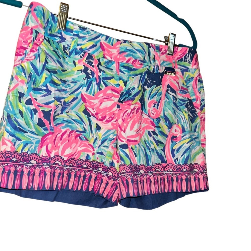 Lilly Pulitzer 5" Callan Shorts Flamenco Beach Engineered Size 2 flamingo